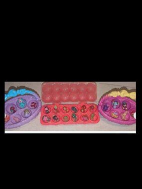 Hatchimals Toy Lot : 1 Pink Egg Crate 2 Baskets - 24 Hatchimal Figures Character
